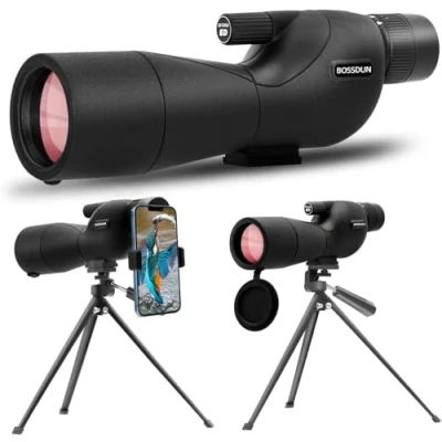 Image de 25 75x Longue Vues, Hunting Spotter Scope for Shooting Targets, Telescopes Waterproof with BAK4 Prism Tripod Phone Adapter Carry Bag, Target Bird Watching Wildlife.