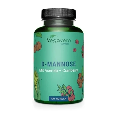 Image de D Mannose 2000mg Avec Cranberry et Vitamine C Infection Urinaire 100% Naturel &amp; Testé en Laboratoire 120 Gélules Vegan Vegavero®