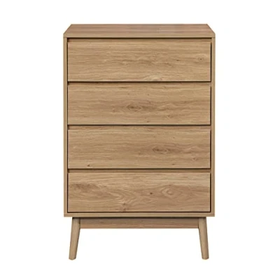 Image de Rebecca Mobili Commode de Salon, 4 tiroirs, MDF, Brun, Style Moderne Dimensions HxLxP : 91 x 60 40 cm Art. RE6716