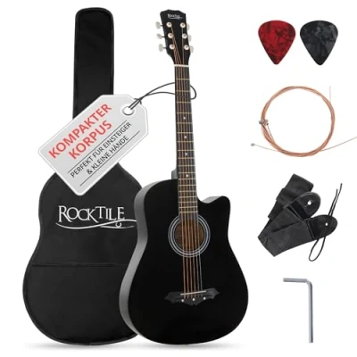 Image de Rocktile WSD 5C BK Slim Line Set de guitare folk Noir