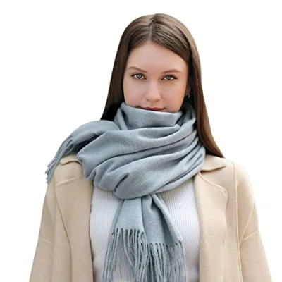 Image de MASADA Écharpe d&#039;hiver pour femmes chaude et douce Bleu pigeon