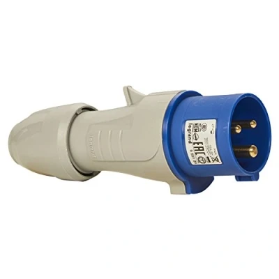 Image de Legrand 555124 Fiche mobile droite P17 IP44 16A, 200V à 250V , 2P+T