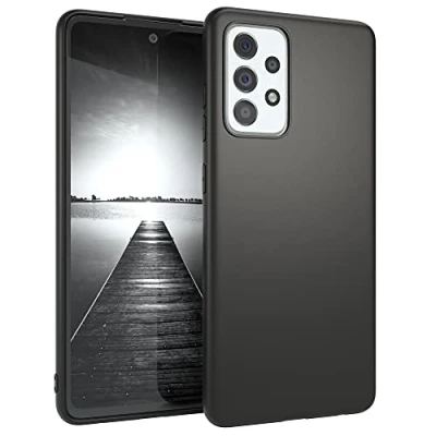 Image de EAZY CASE Coque de protection en silicone avec d&#039;appareil photo pour Samsung Galaxy A52 / (5G) A52s noir mat ultra fin