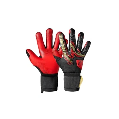 Image de Reusch Attrakt Glueprint Gants de gardien but, Taille: 7.5, Blck gold firy red