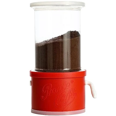 Image de Lavatelli Pronto Caffe Doseur Café Moulu pour cafetière Italienne Moka, Boite a Cafe vintage compatible Cafetiere Bialetti, Pot Remplaçable avec Boîte de 10cm, Plastique Rouge