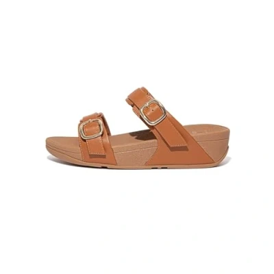 Image de Fitflop Femme Lulu Adjustable Leather Slides Sandale Glissante, Bronzage Clair, 38 EU