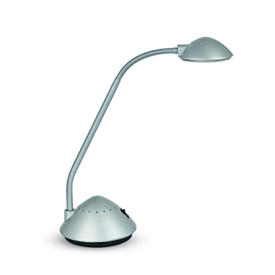 Image de MAUL Lampe de bureau MAULarc LED à tête mobile table peu encombrante pour le et les petites surfaces travail Lumière blanche chaude Argenté