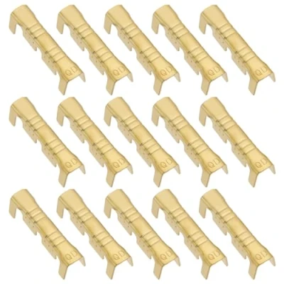 Image de eMagTech 200 Pièces Borne en Forme de U Fil Connecteur Électrique à Sertir Laiton Connecteurs Adaptés Aux Lignes 0,5 1,5 Mm²