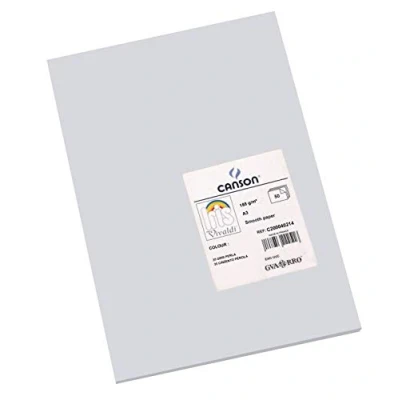Image de CANSON Iris Vivaldi Paquet 50 feuilles de papier couleur A3 185g/m² Gris clair