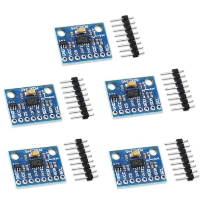 Image de GERUI ADXL345 Lot de 5 accéléromètres 3 axes GY 291 Module capteur gravité numérique d&#039;accélération Inclinaison Compatible avec Arduino Raspberry Pi