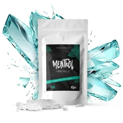 Image de DIYer® 50g de cristaux menthol dans un sachet pratique à fermeture éclair qualité supérieure certifiée base d&#039;huile menthe 100% pure idéal comme infusion pour sauna