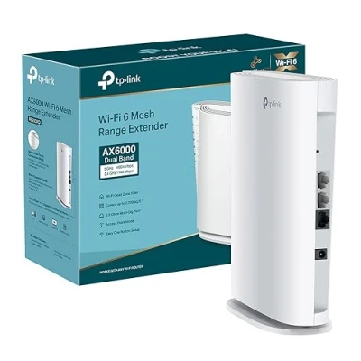 Image de TP Link répéteur WiFi 6 Mesh AX6000 Mbps bi bande RE900XD, 160 MHz, port 2.5 Gigabit , puissant WiFi, MU MIMO, Compatible avec les Box internet, profitez du sans changer votre