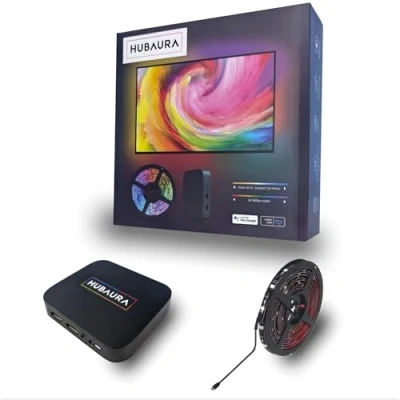 Image de HUBAURA Sync Box rétroéclairage HDMI 2.0 ruban led synchronisation image, pour tv 42 à 85 pouces (65 75 pouces)