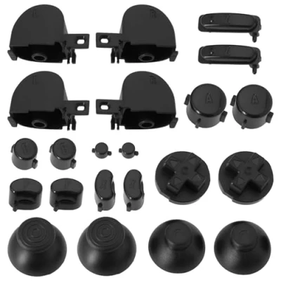 Image de SG Store 2 Ensembles De Boutons Manette en Plastique Remplacement Compatible avec Nintendo Gamecube NGC (Noir)