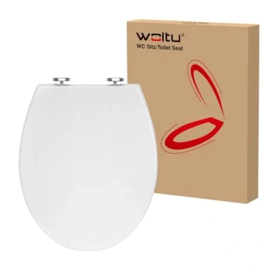 Image de WOLTU WS2586 Abattant WC plastique,Couvercle de softclose,Siège toilette Fast Fix/fixation,Anti bactérien,Blanc