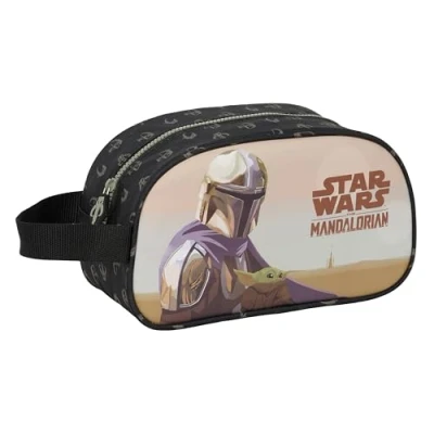 Image de The Mandalorian This is Way Trousse Scolaire Moyenne avec poignée, pour Enfant, Adaptable au Chariot, Facile à Nettoyer, Confortable et Polyvalent, qualité résistance, 26 x 12 15