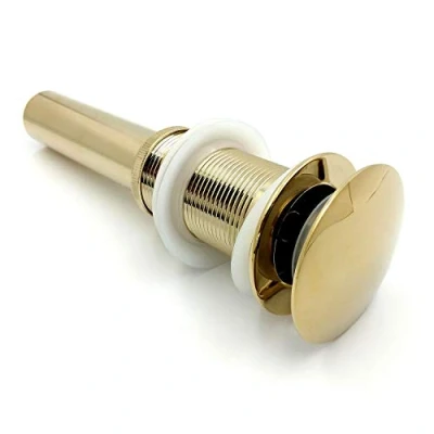 Image de Xcel Home Bonde de lavabo non fendue en forme dôme doré Siphon rechange champignon laiton