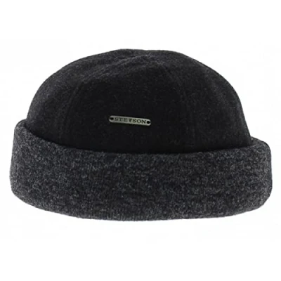 Image de STETSON Bonnet Docker Sparr Mélange Homme Made in The EU Doublure Polaire pour l&#039;hiver avec Revers, Bonnets Docker, Doublure, Hiver Automne M (56 57 cm) Anthracite