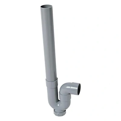 Image de Wirquin 30724286 Siphon pour machine à laver simple entrée avec sortie horizontale, gris