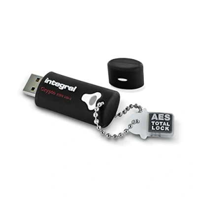 Image de Clé USB Integral 64go Crypto 140 2 256 Bit 3.0 Mémoire Flash Drive cryptée Certifiée FIPS Niveau 3, protection attaques de mot passe par force brute &amp; Design étanche