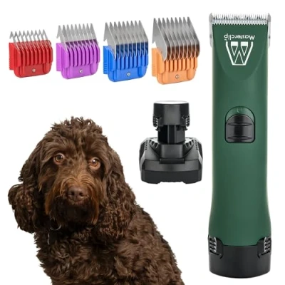 Image de Cavapoo Tondeuse professionnelle sans fil pour chien avec lame 10F et 4 peignes guides