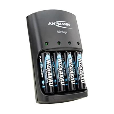 Image de ANSMANN Chargeur de Piles Nickel Zinc (1 PCE) + 4 NiZn AA 2500 mWh 1,6V pour 1 à AA/AAA Station Charge ZR03 et ZR6 avec Affichage LED