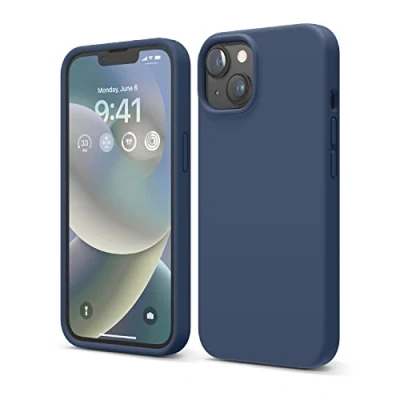 Image de elago Coque en Silicone Liquide Compatible avec iPhone 14 (6,1&quot;), de qualité supérieure, Protection complète du téléphone 4 Couches Anti Chocs, Doublure Microfibre Douce Rayures