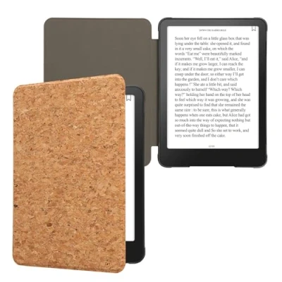 Image de kwmobile Étui Compatible avec Amazon Kindle Paperwhite (12. Gen 2024) / Colorsoft à Rabat Magnétique pour Tablette en Liège Marron Clair