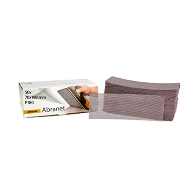 Image de MIRKA Abranet Bande abrasive en filet 70x198 mm autoagrippant grain P100 50 pces pour poncer le bois, mastic, la peinture, plastique 5415005010