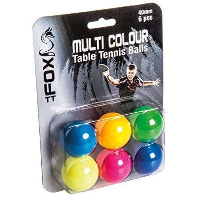 Image de Fox TT 6pk Coloured Table Tennis Balls (Pack of 6) Mixte, Multicolore