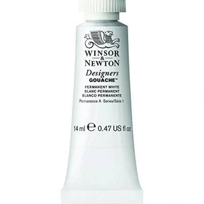 Image de Winsor &amp; Newton Designers Gouache Peinture pour le Dessin, L&#039;illustration, Design Aquarelle Opaque, Tube de 14ml, Couleur Blanc Permanent