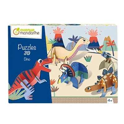 Image de Avenue Mandarine PU016C Puzzle éducatif 5 Personnages de à 10 Pièces Assembler À Partir 4 Ans DINO