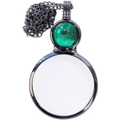 Image de TOFBS Loupe Suspendue Collier Pendentif Loupe,loupe de lecture en verre,Loupe Lentille mode Décorative Avec pour journaux, (Vert)