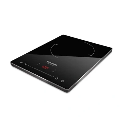 Image de Taurus Darkfire Plaque à induction numérique portable 2100W, Diamètre jusqu’à 20 cm, 8 niveaux de puissance, Température réglable, Fonction minuterie, Design ultraslim, 290x365x45 mm