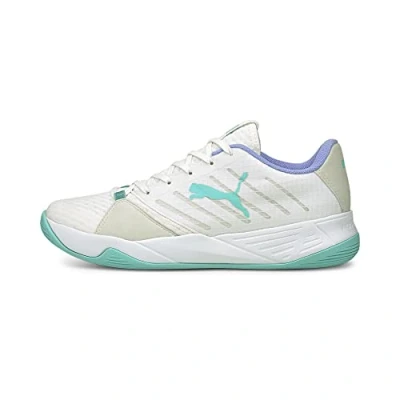 Image de PUMA Mixte Accelerate Pro W+ Chaussure de Terrain intérieur, White Neon Citrus Nimbus Cloud Porcelain, 42.5 EU