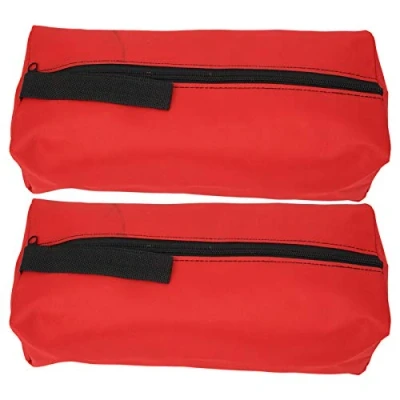 Image de 2 PièCes Grand Sac à Outils, 30 X 10 10cm Multifonctionnel Portable 600D Polyester Tool Kits de Rangement avec Sangle Suspendue et Fermeture Glissière Organisateur (Rouge)