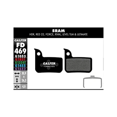 Image de GALFER Plaquettes De Frein Sram Red 22 STD vélo G1053 Mixte Adulte, Noir, Taille Unique