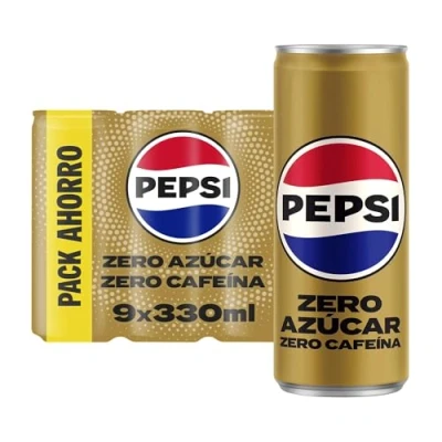 Image de Pepsi Zero sans caféine Rafraîchissement de cola avec zéro sucre et calorie, lot 9 canettes 330 ml, 2,97 litres au total