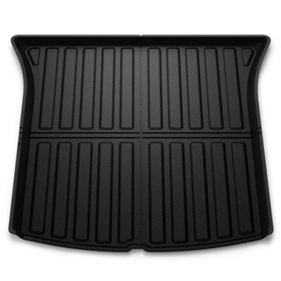 Image de Spigen Tesla Model Y Tapis de Coffre Arrière, Matériel XPE Résiste aux Chocs Protégeant Les Compartiments Internes, Finition Imperméable pour Carbone Edition