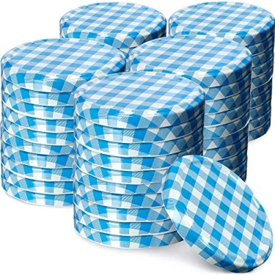 Image de couvercle à vis Kadax FI82 mm, ensemble de couvertures tour torsion en métal, remplacement pour pots Mason, avec 6 dents d&#039;orge verres collision et Mason