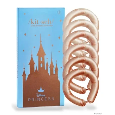 Image de Disney x Kitsch Lot de 6 bigoudis sans chaleur pour cheveux bouclés et courts