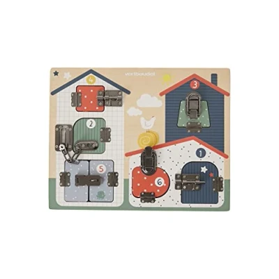 Image de VERTBAUDET Planche à verrous en Bois Multicolore TU