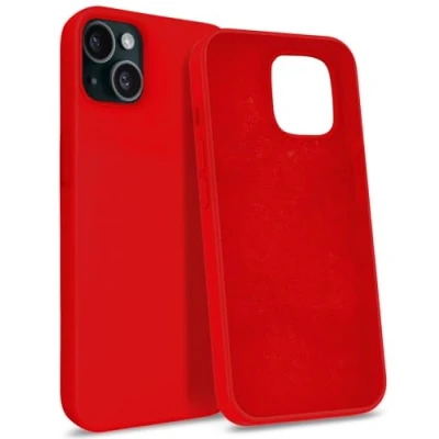 Image de MyGadget Coque Compatible avec Apple iPhone 15 Plus Case Protection Rigide Anti Choc Doublure Microfibre Rouge