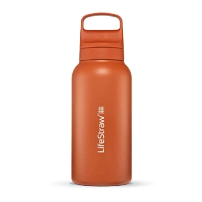 Image de LifeStraw Go Series — Gourde filtrante en inox 1l pour les voyages et l’utilisation quotidienne. Élimine bactéries, parasites microplastiques, améliore le goût, Kyoto Orange (orange)