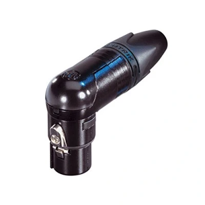 Image de Neutrik XLR Câble Socket 90 3 Socket/Angled XX/RX soldering Connections Noir