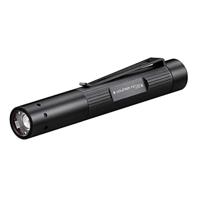 Image de Mini lampe torche LED Ledlenser P2R Core, 120 lumens, rechargeable avec batterie lithium, mise au point, trois niveaux de luminosité, portée 65m, câble charge USB et clip, Penlight