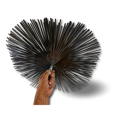 Image de Hérisson acier plat carré 450 x mm Embout fileté M12*1,75mm Ramonage conduits non gainés Cheminées chaudières poeles canalisations Adaptable tous types de cannes Kibros 4EC45