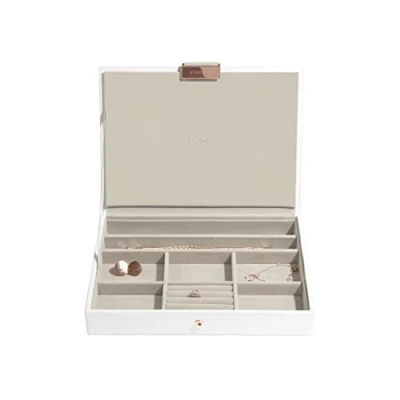 Image de Stackers Couvercle pour boîte à Bijoux Classique en Blanc et Or Rose