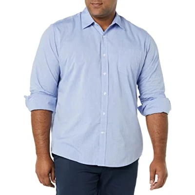 Image de Amazon Essentials Chemise en Popeline à Manches Longues, Style Décontracté, Coupe Standard Homme, Bleu Français, XL