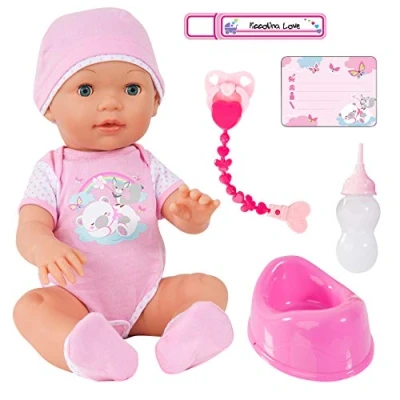 Image de Bayer Design 94209AA Poupée Interactif Piccolina Love, Poupon Parle, Fait Pipi, cligne des Yeux, Rose, 42cm